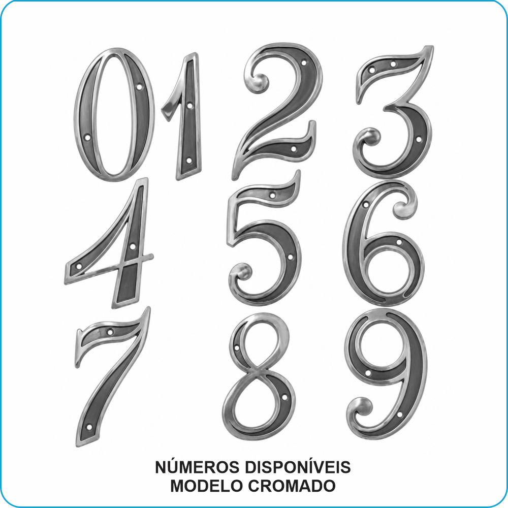 NUM. RESIDENCIAL MODELO CROMADO