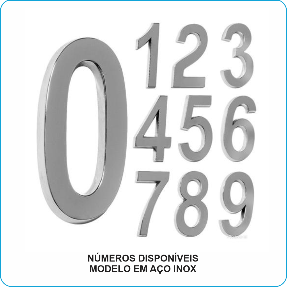NUMERO RESIDENCIAL AÇO INOX MODELOS