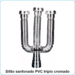 Sifão sanfonado PVC triplo cromado