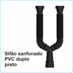Sifão sanfonado duplo pvc preto