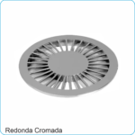 grelha pvc 100mm redonda cromada
