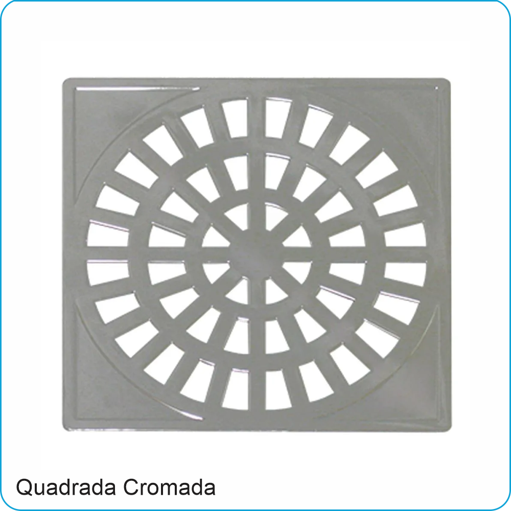 grelha pvc quadrada cromada