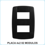 ILUMI PRETO PLACA 4x2 02 MODULOS