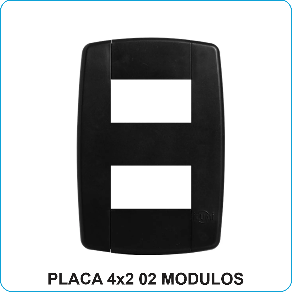 ILUMI PRETO PLACA 4x2 02 MODULOS