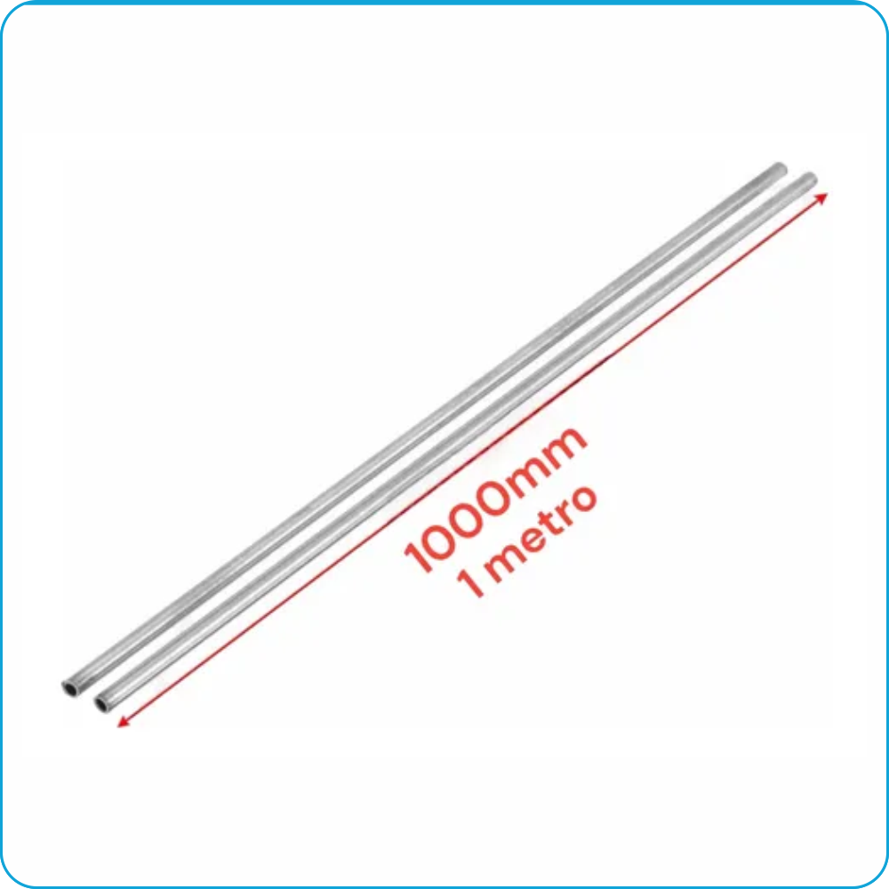 TUBO PRATA FOSCO 10MM x 1000MM